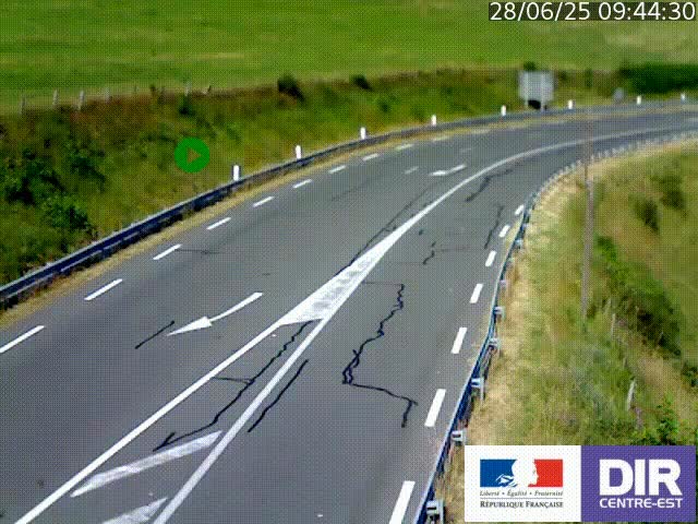 Webcam sur le col Pin Bouchain, vue orientée vers Roanne, en provenance de Lyon sur la nationale 7 (N7)