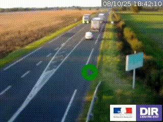 Webcam routière sur la RN7 à hauteur de Toulon-sur-Allier, entre Moulins et Vichy