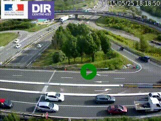 Webcam traffic à Grenoble-sud sur l'autoroute A480. Vue orientée vers l'entrée et la sortie de Grenoble