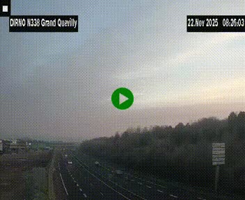 Webcam routière sur N338 à hauteur de Grand-Quevilly en périphérie de Rouen. Vue orientée vers Rouen