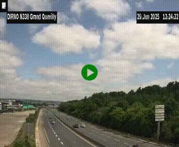 Webcam routière sur N338 à hauteur de Grand-Quevilly en périphérie de Rouen. Vue orientée vers Rouen