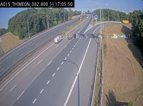 Caméra trafic Belgique - Thiméon - E42, jonction avec A54 (E420) direction La Louvière/Charleroi - BK 82.82