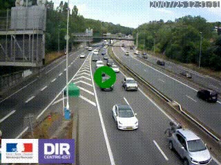 Caméra autoroute sur A6 - Valvert, près de Lyon, en direction de Paris, à hauteur de la sortie 36 Porte du Valvert