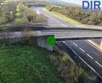 Webcam sur A84 à hauteur de Pont-Farcy, au niveau du pont autoroutier sur la Vire, au sud de Saint-Lô