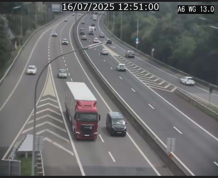 Traffic live webcam Luxembourg Mamer - A6 - BK 13 - direction Luxembourg/France/Allemagne