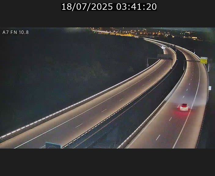 Caméra trafic Luxembourg - A7, Tunnel Gousselerbierg, sortie sud, direction rond-point Lorentzweiler (BK 10.8)