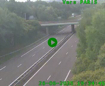 Caméra routière sur l'autoroute A20 au nord de Limoges, à la jonction avec la N520. Vue orientée vers Paris