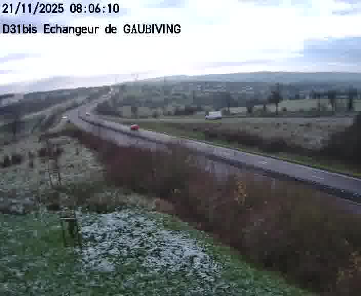 Dispositif d’observation sur D31bis (France) à Gaubiving, en direction de Sarreguemines, offrant une visualisation fiable des conditions de circulation.