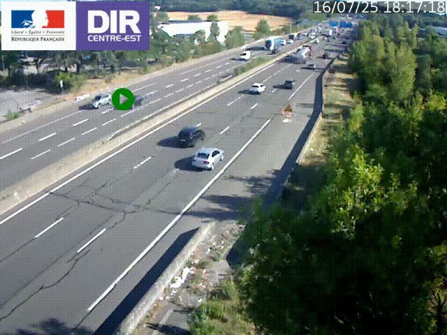 Caméra de circulation à Saint-Priest à la jonction entre l'A43 et l'A46 en direction de Marseille
