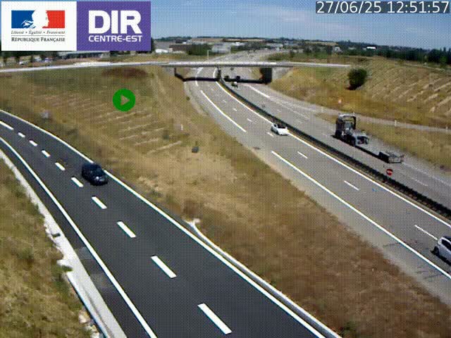 Webcam sur le contournement de Valence, sur la Nationale 7, caméra orientée vers Lyon