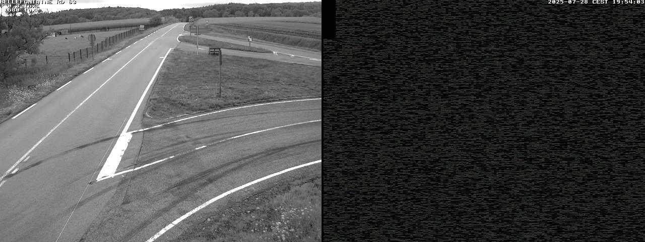 Webcam à Bellefontaine dans les Vosges à 552 mètres d'altitude sur la D63, à la jonction avec la D20A