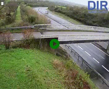 Webcam sur A84 à hauteur de Pont-Farcy, au niveau du pont autoroutier sur la Vire, au sud de Saint-Lô