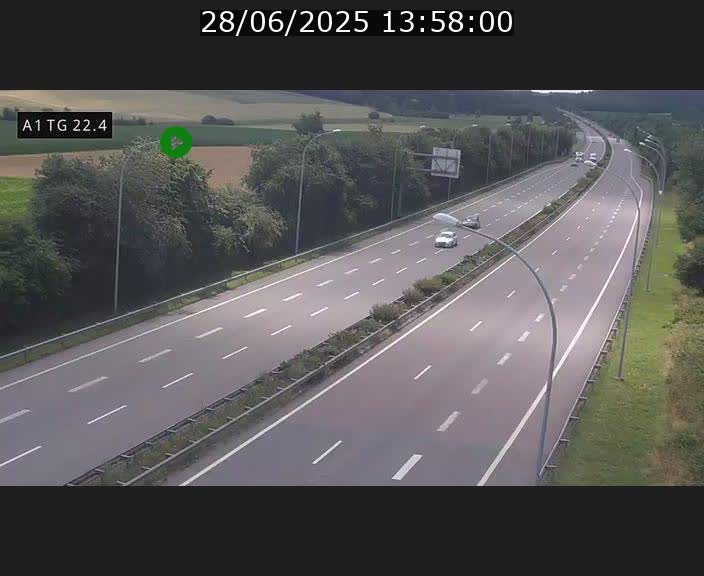 Traffic live webcam Luxembourg Flaxweiler - A1 direction Luxembourg - BK 22.4