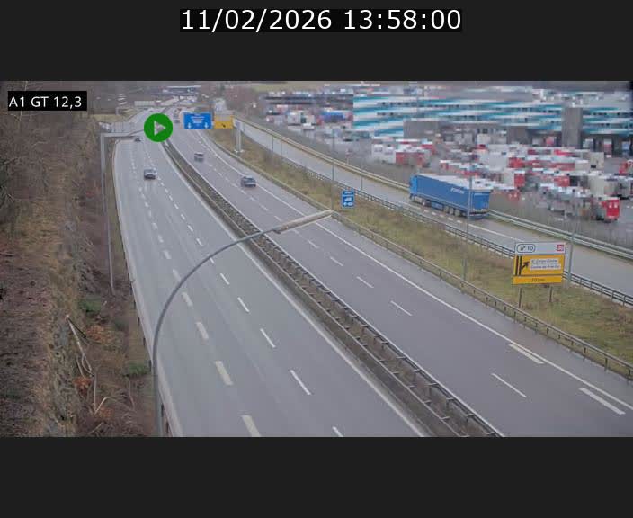 Traffic live webcam Luxembourg Senningerberg - A1 direction Allemagne - BK 12.3