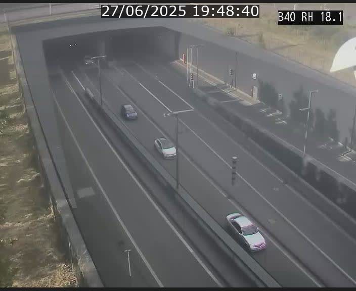 Webcam sur la route de contournement d'Esch-Belval avant le tunnel Central Gate au niveau de la porte de France et du radar fixe