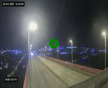 Webcam autoroute sur le périphérique de Bordeaux (A630) au nord de la ville. Caméra située sur le Pont d'Aquitaine.