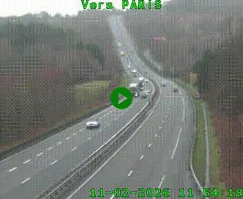 Caméra routière sur l'autoroute A20 à Bessines-sur-Gartempe. Vue orientée vers Paris