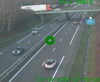 Caméra routière sur l'autoroute A20 au nord de Limoges, à la jonction avec la N520. Vue orientée vers Paris