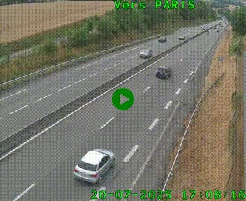 Caméra routière sur l'autoroute A20 à Saint-Hilaire-Bonneval, au sud de Limoges. Vue orientée vers Paris