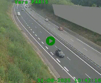 Caméra routière sur l'autoroute A20 à Saint-Pardoux-l'Ortigier, à la jonction avec l'A89. Vue orientée vers Paris