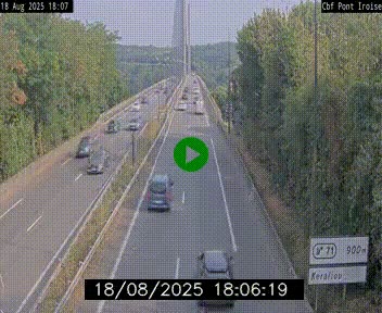 Webcam sur la N165 après le Pont de l'Iroise, à l'entrée de Brest