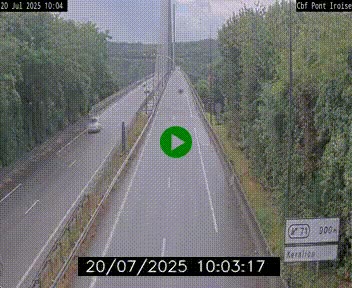 Webcam sur la N165 après le Pont de l'Iroise, à l'entrée de Brest