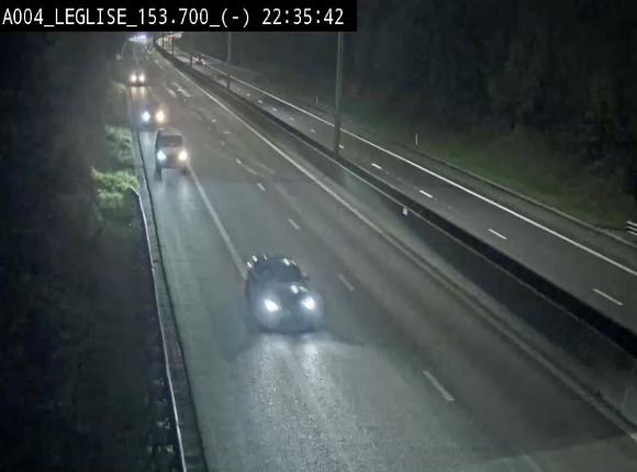 Webcam autoroute A4 (E411-E25) à Léglise, avant la jonction avec la N40. Vue orientée vers Bruxelles