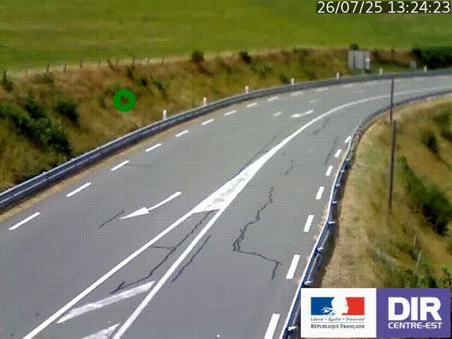 Webcam sur le col Pin Bouchain, vue orientée vers Roanne, en provenance de Lyon sur la nationale 7 (N7)