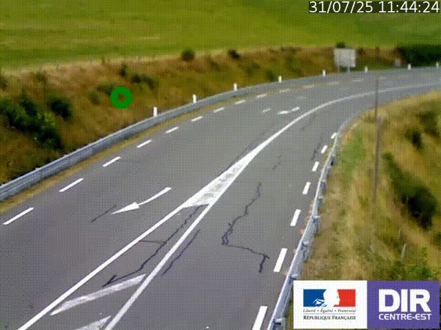 Webcam sur le col Pin Bouchain, vue orientée vers Roanne, en provenance de Lyon sur la nationale 7 (N7)