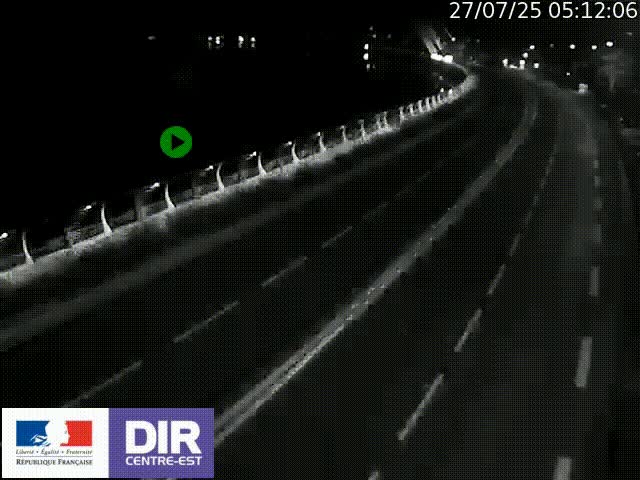 Webcam sur le quai Parjot à Vienne, aux Portes de Lyon, sur la Nationale 7, à la jonction avec le boulevard du Rhône-nord (D1407), caméra orientée vers Lyon