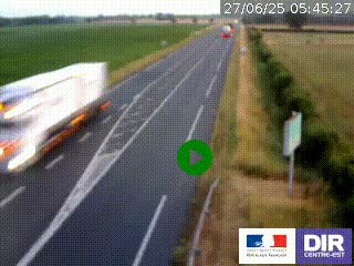 Webcam routière sur la RN7 à hauteur de Toulon-sur-Allier, entre Moulins et Vichy