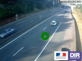 Caméra autoroutière sur l'A47 à hauteur de Givors, a proximité de Lyon. La webcam est orientée vers Lyon