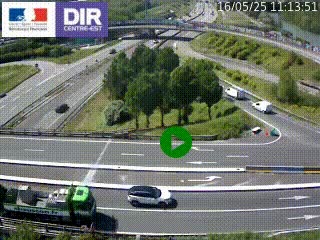 Webcam traffic à Grenoble-sud sur l'autoroute A480. Vue orientée vers l'entrée et la sortie de Grenoble