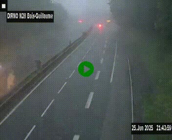 Webcam routière à hauteur de Bois-Guillaume en périphérie de Rouen. Vue orientée vers Rouen