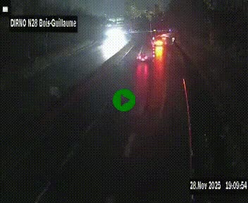 Webcam routière à hauteur de Bois-Guillaume en périphérie de Rouen. Vue orientée vers Rouen