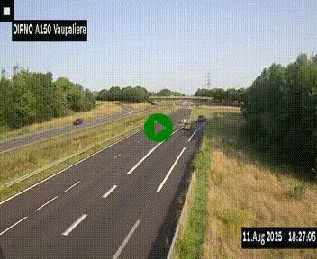 Webcam autoroute A150 à hauteur de La Vaupalière en périphérie de Rouen. Vue orientée vers Rouen