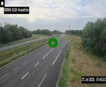 Webcam autoroute A150 à hauteur de La Vaupalière en périphérie de Rouen. Vue orientée vers Rouen