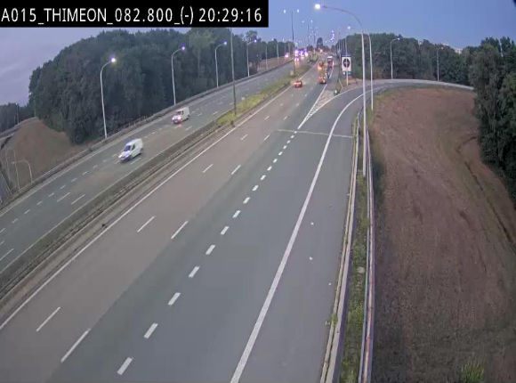 Caméra trafic Belgique - Thiméon - E42, jonction avec A54 (E420) direction La Louvière/Charleroi - BK 82.82