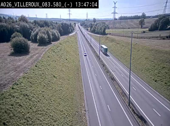 Webcam autoroute A26/E25 à hauteur de Vaux-sur-Sûre, à la jonction avec la N85 en direction de Liège - BK 83.6