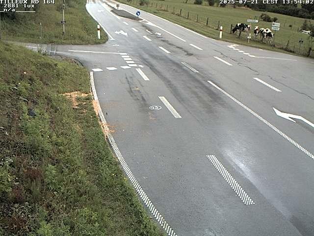 Webcam sur la RD164 à Tilleux. Vue orientée vers Neufchâteau