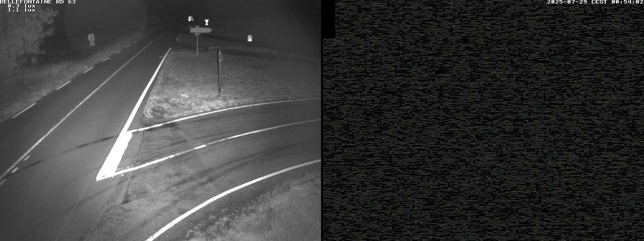 Webcam à Bellefontaine dans les Vosges à 552 mètres d'altitude sur la D63, à la jonction avec la D20A