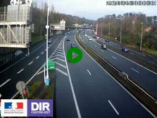 Caméra autoroute sur A6 - Valvert, près de Lyon, en direction de Paris, à hauteur de la sortie 36 Porte du Valvert