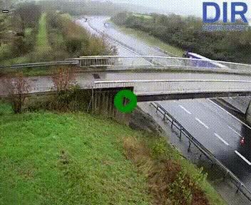 Webcam sur A84 à hauteur de Pont-Farcy, au niveau du pont autoroutier sur la Vire, au sud de Saint-Lô