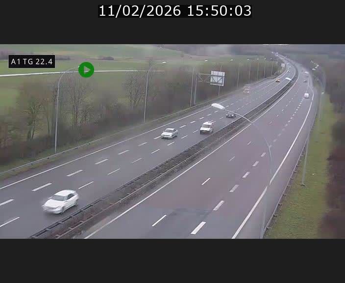 Traffic live webcam Luxembourg Flaxweiler - A1 direction Luxembourg - BK 22.4