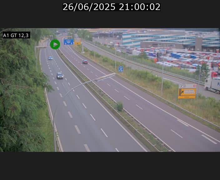 Traffic live webcam Luxembourg Senningerberg - A1 direction Allemagne - BK 12.3