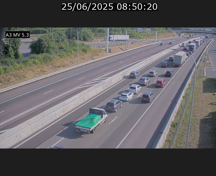 Webcam à l'Aire de Berchem au Luxembourg sur l'A3. Vue orientée vers la France