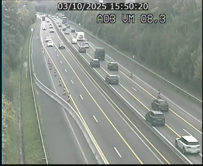 Traffic live webcam Luxembourg Bettembourg - A3 - BK 8.3 - direction France