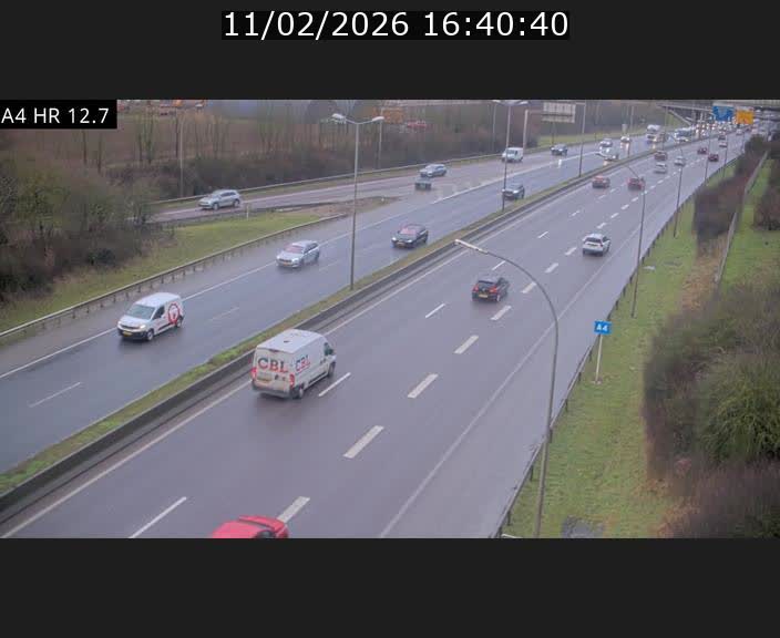 Traffic live webcam Luxembourg Esch sur Alzette - A4 - BK 12.7 - direction Esch-Belval