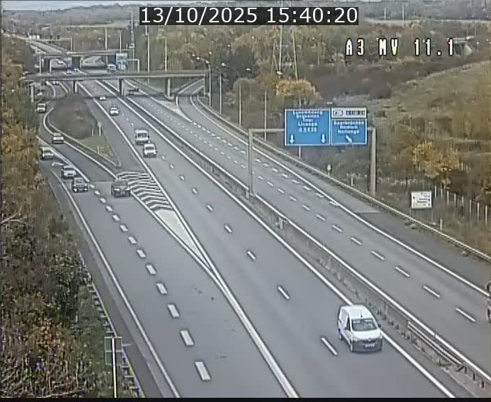 Traffic live webcam Luxembourg Croix de Bettembourg A3 - BK 11.1 - direction Luxembourg-ville