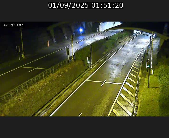 Caméra trafic Luxembourg - A7, Tunnel Gousselerbierg, entrée nord, direction Lorentzweiler